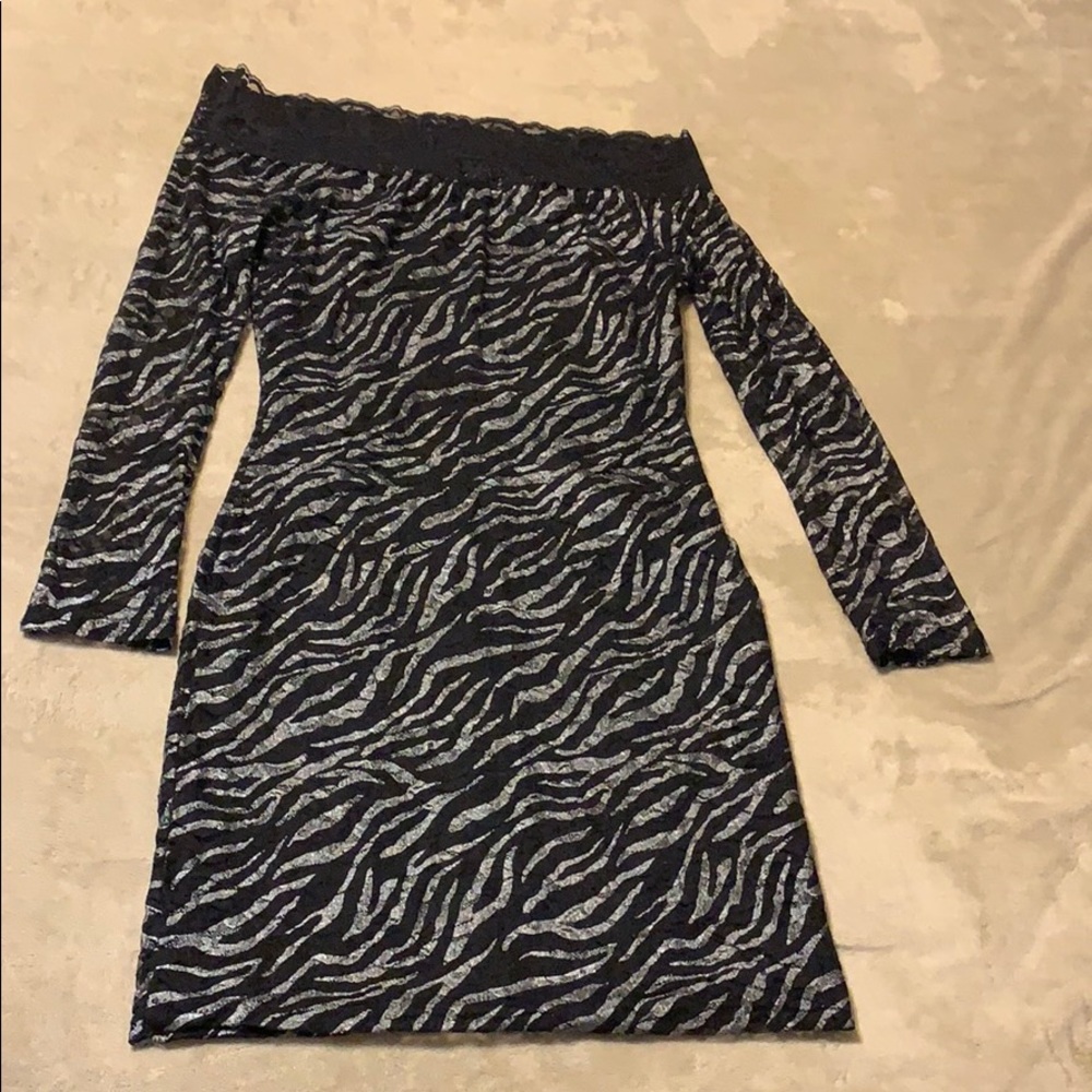 Black and silver lace dress